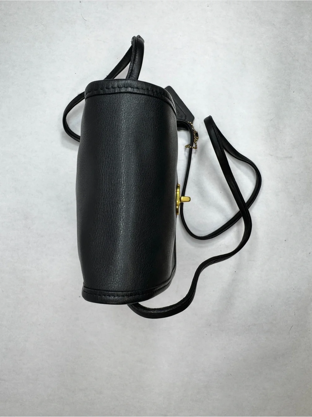 Vintage Coach Scooter Bag 9893 Black Leather Turnlock Crossbody USA Made